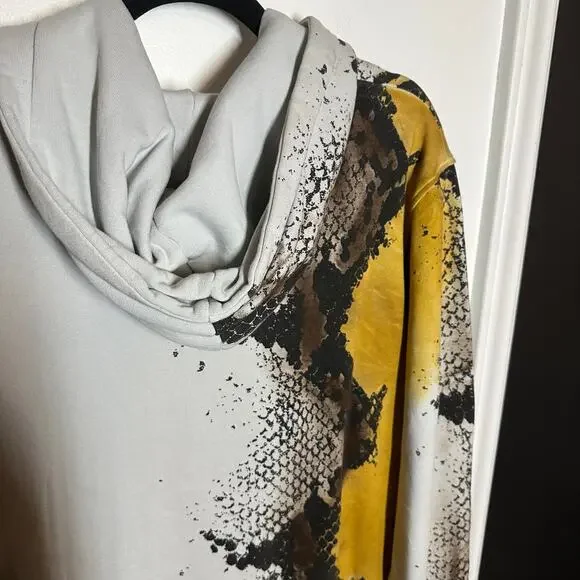 NEW 1017 ALYX 9SM Men's Hoodie Python Snake Print Gray Brown Sweatshirt Size XXL